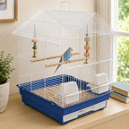 Fakhri Gable-style Portable Bird Small Cage Blue 44 x 40.5 x 53cm