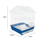 Fakhri Gable-style Portable Bird Small Cage Blue 44 x 40.5 x 53cm
