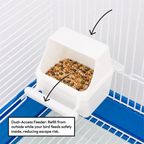 Fakhri Gable-style Portable Bird Small Cage Blue 44 x 40.5 x 53cm