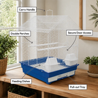 Fakhri Gable-style Portable Bird Small Cage Blue 44 x 40.5 x 53cm