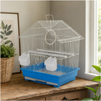 Fakhri Gable-style Small Bird Travel Cage Blue 37 x 31 x 43cm