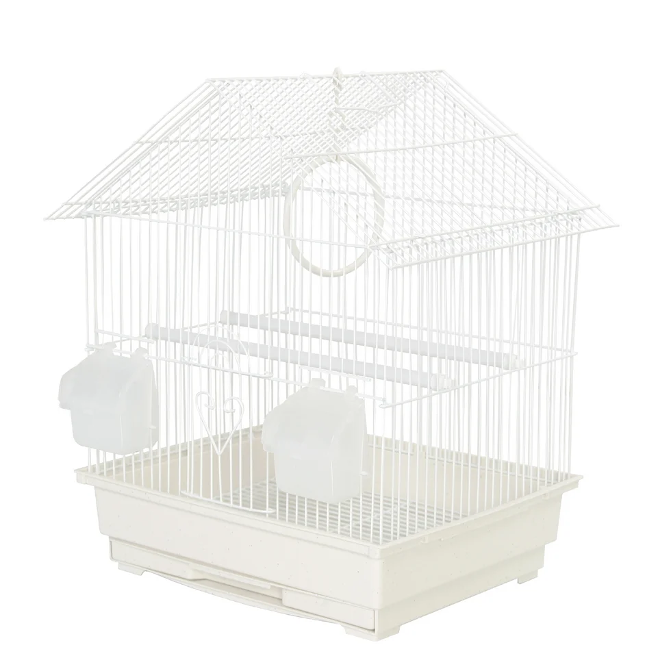 Fakhri Gable Style Small Bird Travel Cage White 37 x 31 x 43cm