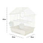 Fakhri Gable Style Small Bird Travel Cage White 37 x 31 x 43cm