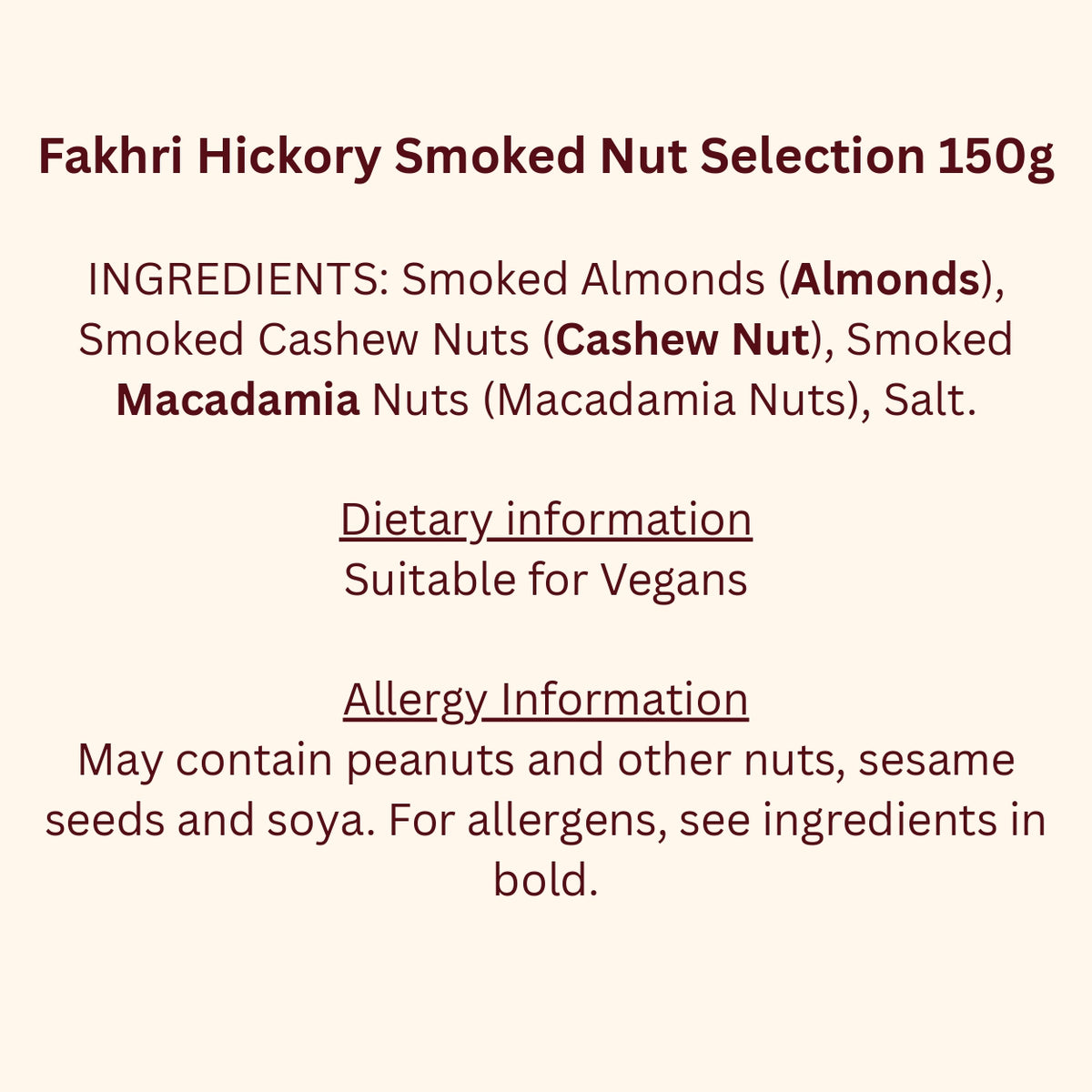 Fakhri Hickory Smoked Nut Selection, 150g (Pack of 1)