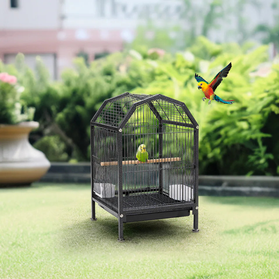 Fakhri Living and Home Portable Metal Pet Bird Cage 33x33x47cm