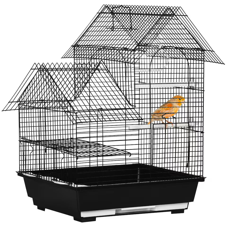 Fakhri Metal Bird Cage, With Plastic Perch, Swing Ring, Handle, 39 x 33 x 47cm