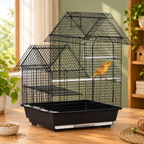 Fakhri Metal Bird Cage, With Plastic Perch, Swing Ring, Handle, 39 x 33 x 47cm