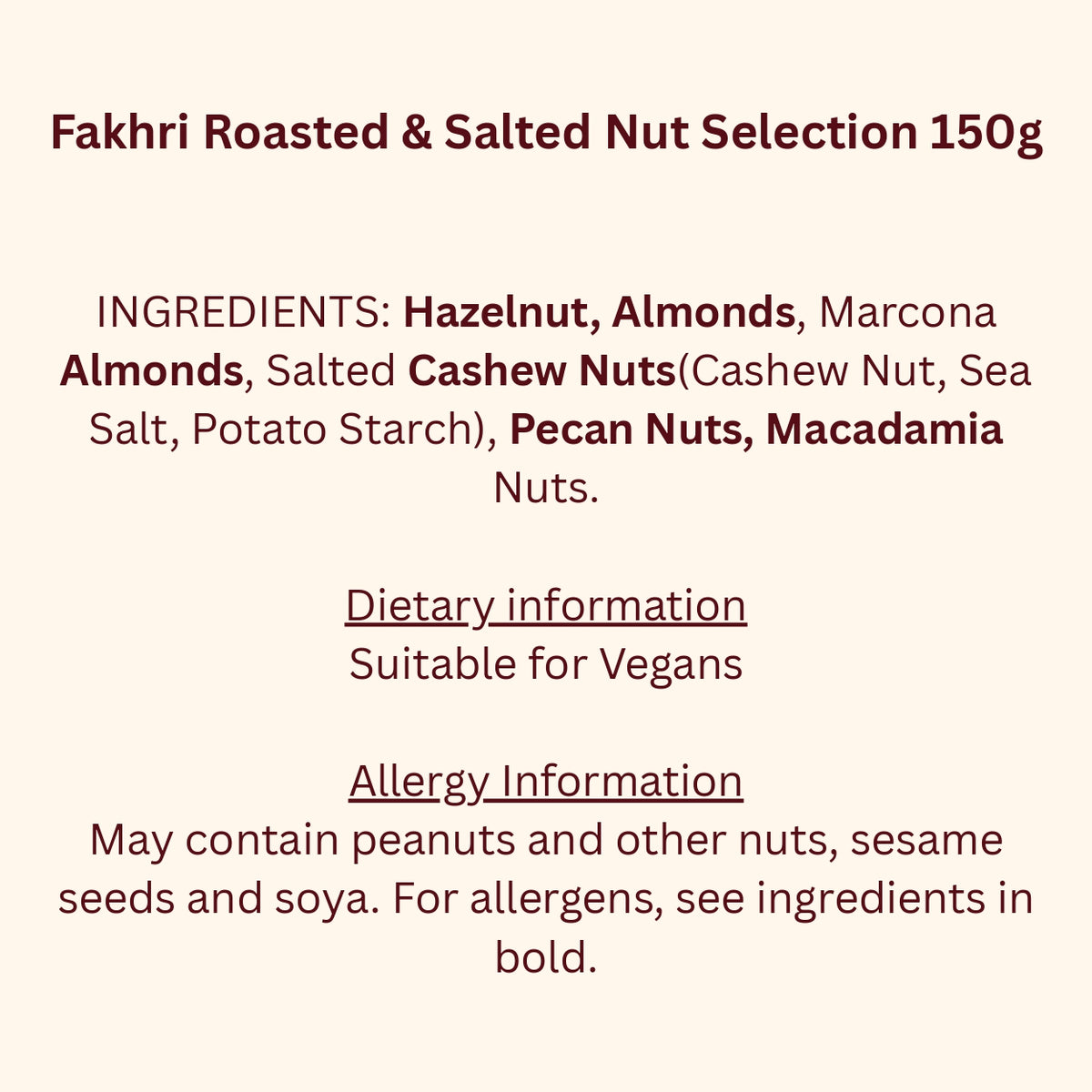 Fakhri Roasted & Salted Nut Selection 150g (Pack of 1)