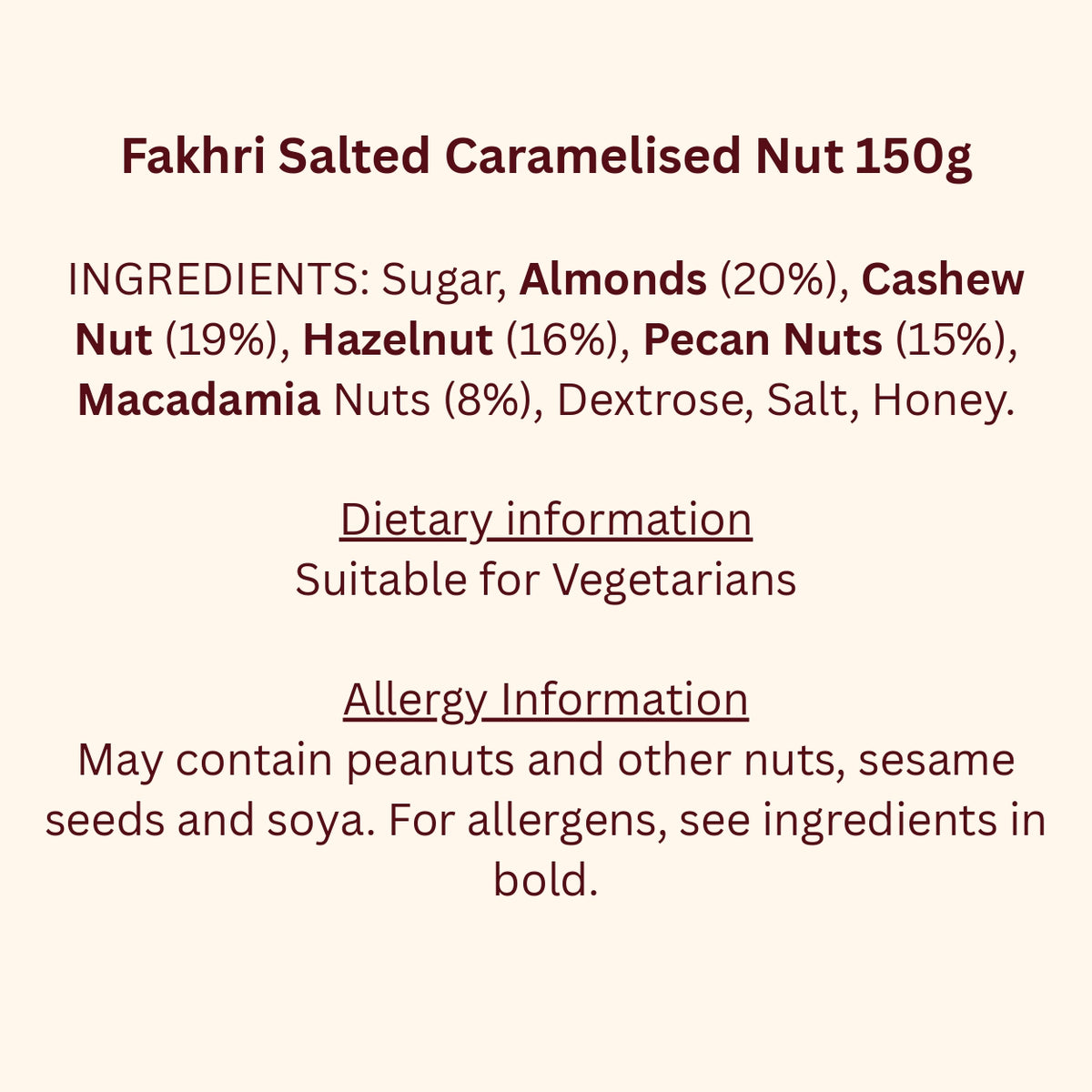 Fakhri Salted Caramelised Nut Selection 150g (Pack of 1)