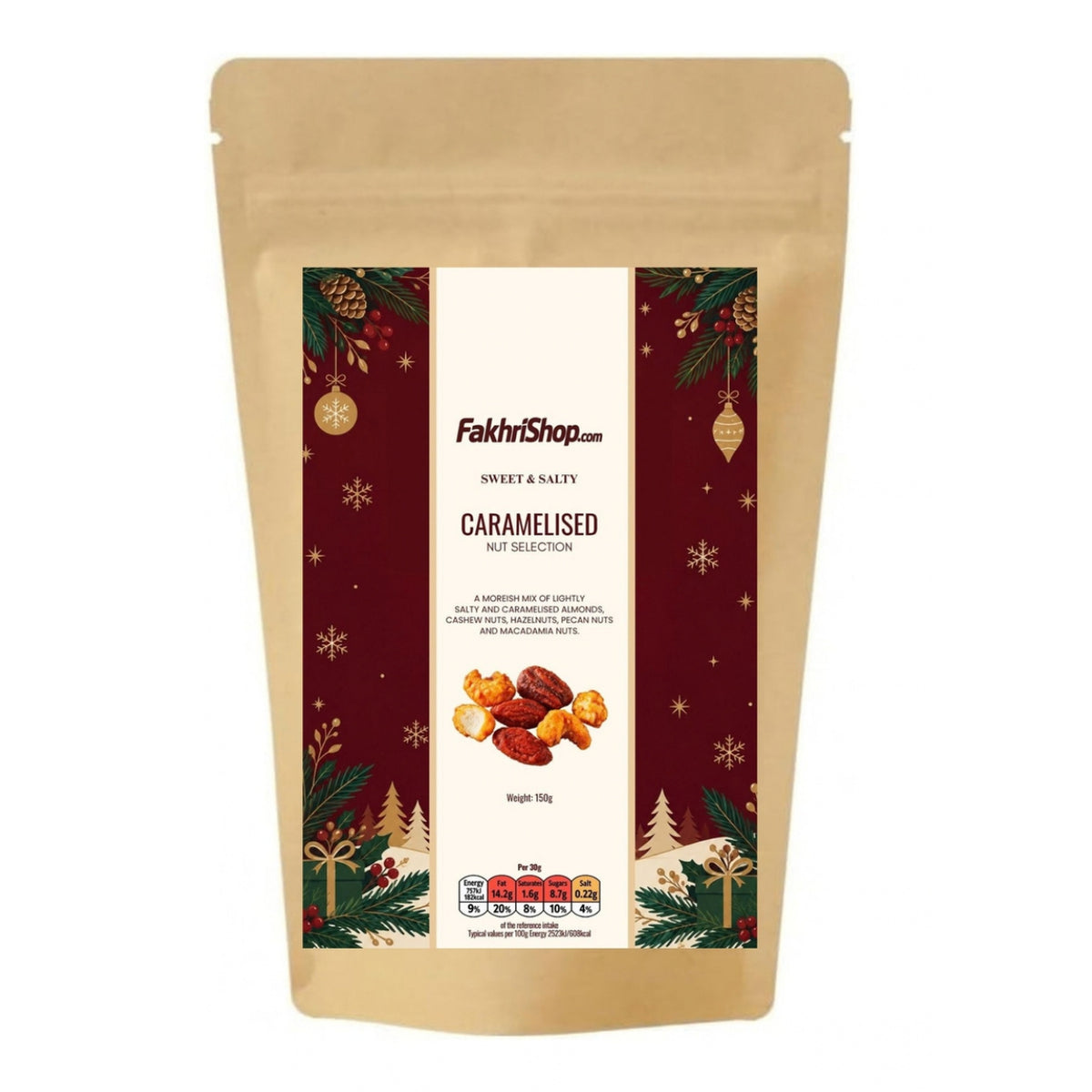 Fakhri Salted Caramelised Nut Selection 150g (Pack of 1)