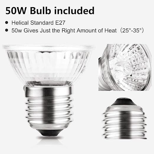 Fakhri UVA UVB Lamp Bulbs for Tortoises 50W (Pack of 4)