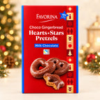 Favorina Choco Gingerbread Hearts-Stars Pretzels Milk Chocolate 500g (Pack of 1)