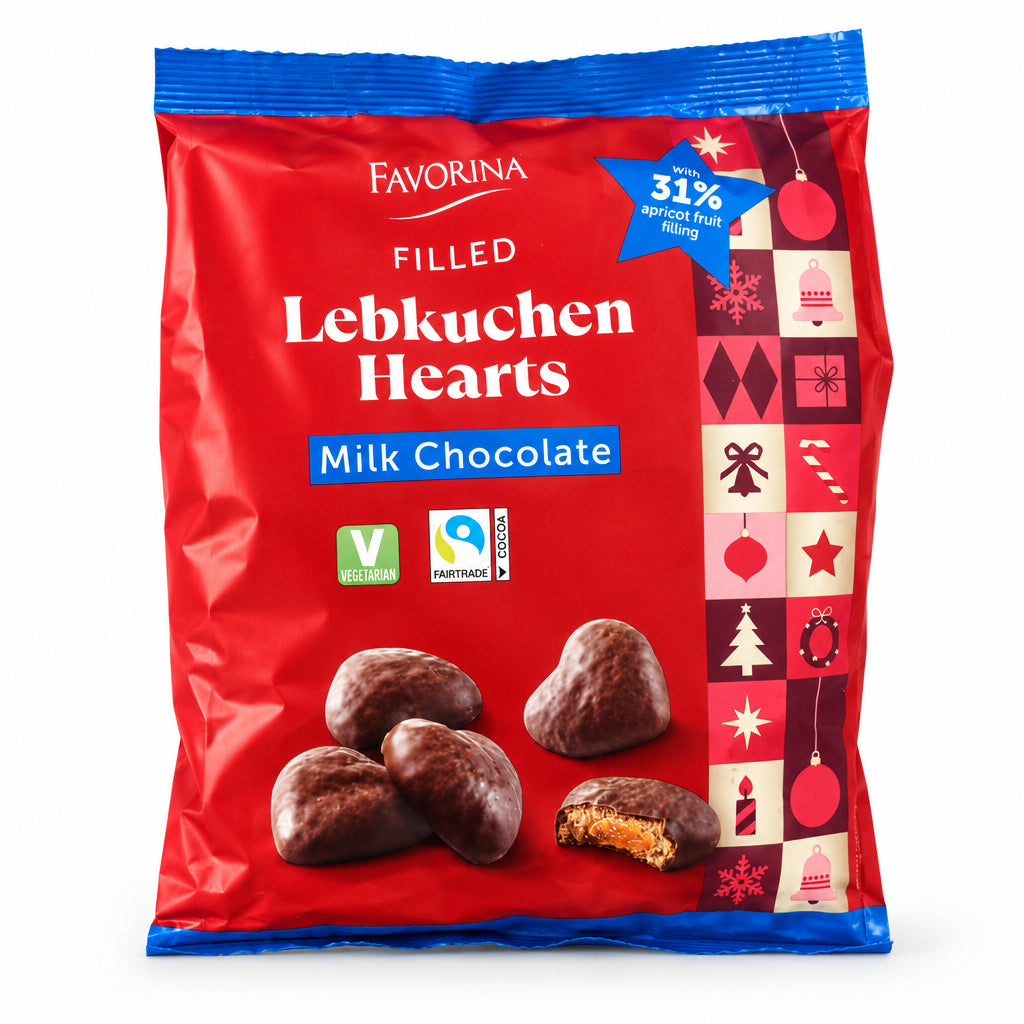 Favorina Lebkuchen Hearts Milk Chocolate 300g (Pack of 1)