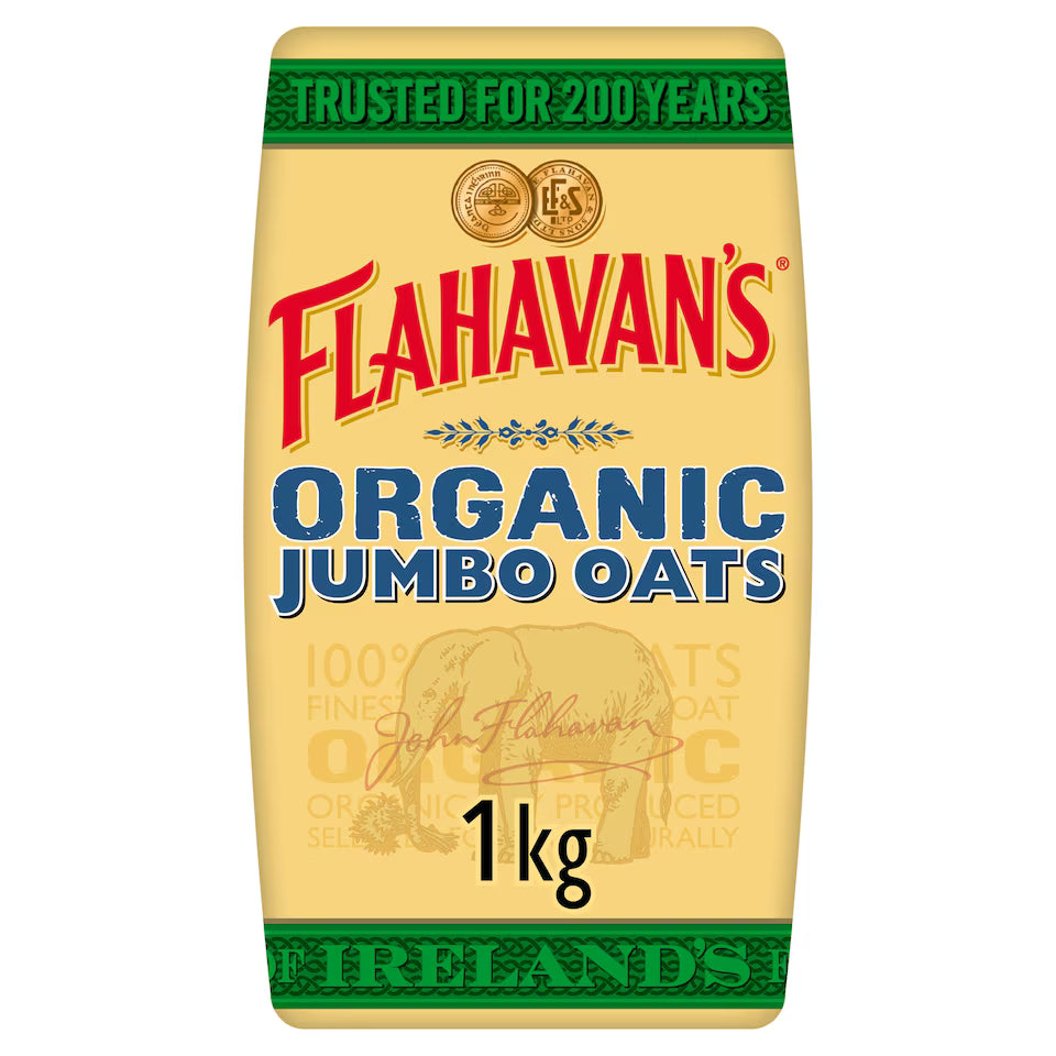 Flahavan's Irish Organic Jumbo Oats 1Kg (Pack of 1)