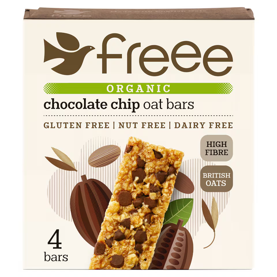 Freee Chocolate Chip Oat Bars Gluten Free Vegan Organic 4x35g (Pack of 1)