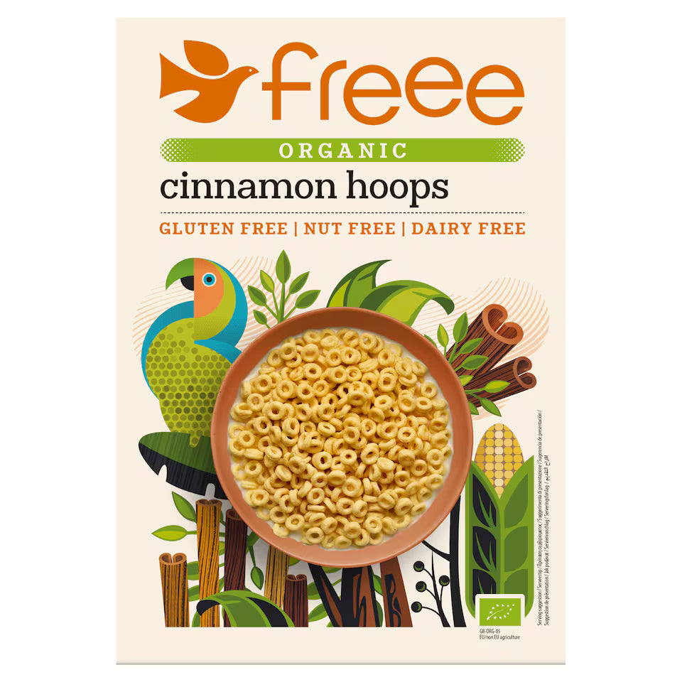 Freee Gluten Free Organic Vegan Cinnamon Hoops 300g (Pack of 1)