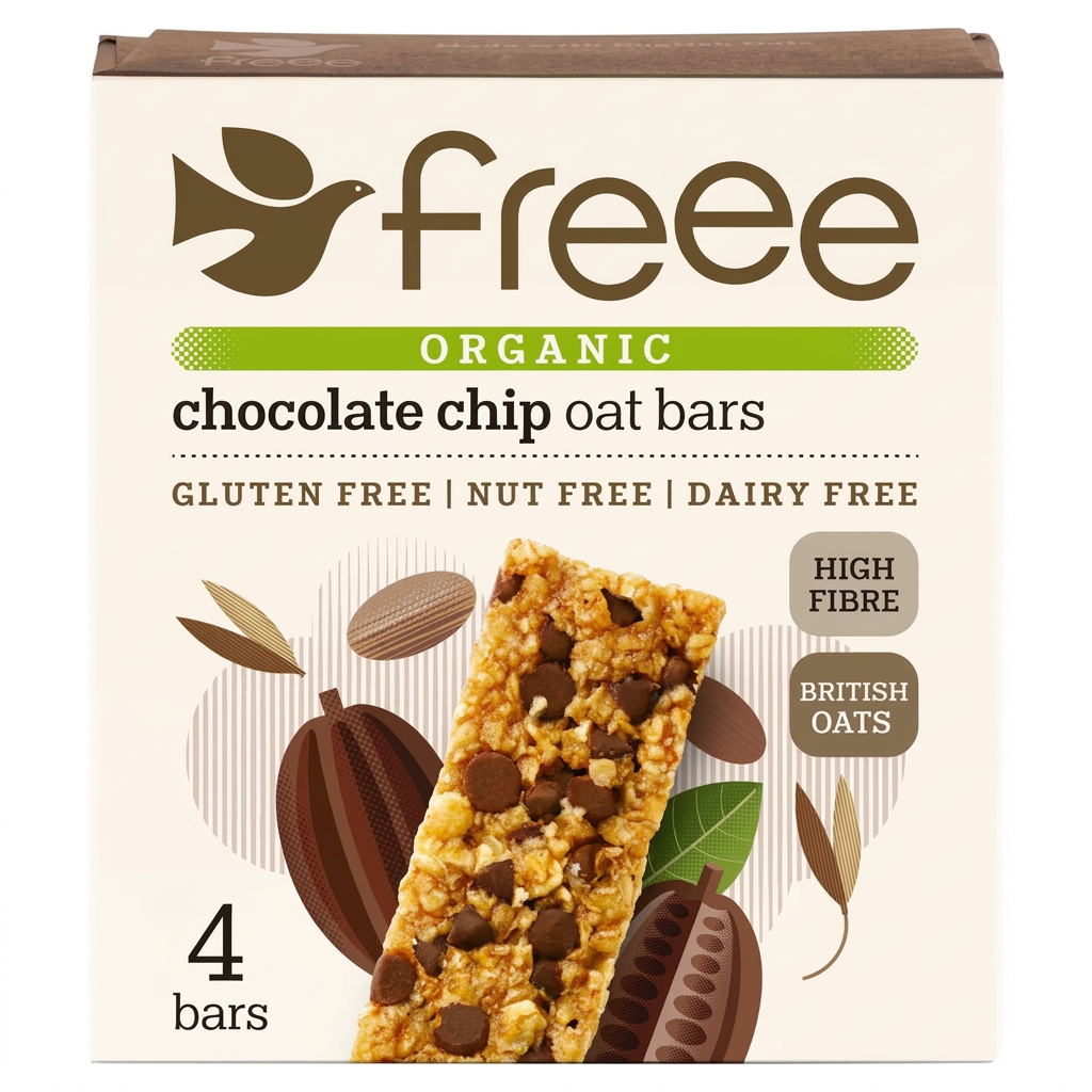 Freee Chocolate Chip Oat Bars Gluten Free Vegan Organic 4x35g (Pack of 1)
