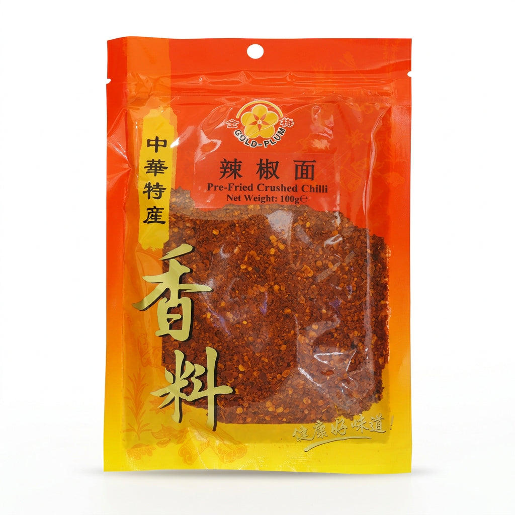 GOLD PLUM Pre-Fried Crushed Chilli 100G