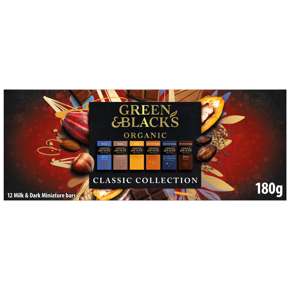 GREEN & BLACK'S Organic Milk & Dark Miniature Bars 12X15g (Pack of 1)