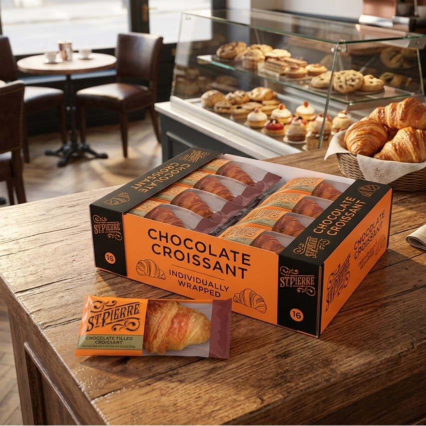 St. Pierre Chocolate Filled Croissant, 16 x 55g