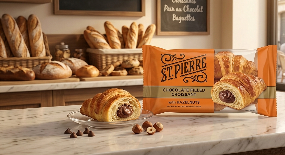 St. Pierre Chocolate Filled Croissant, 16 x 55g