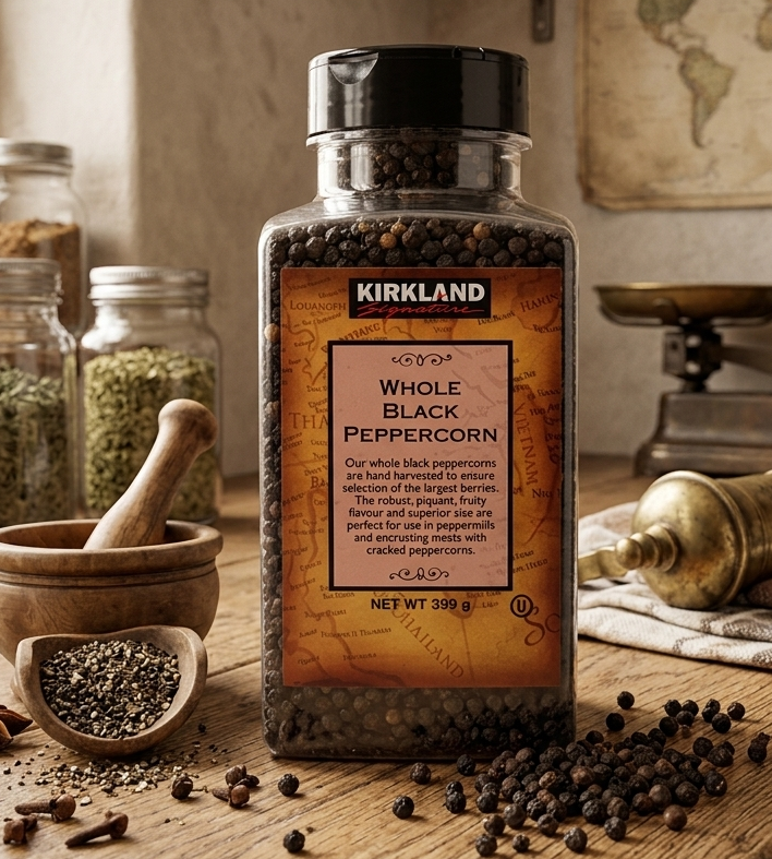 Kirkland Signature Whole Black Peppercorns, 399g
