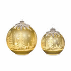 Glass Rotating Balls Assortment- Set of 2 (Gold)