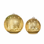 Glass Rotating Balls Assortment- Set of 2 (Gold)