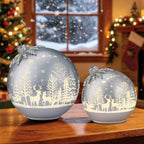 Glass Rotating Balls Assortment- Set of 2 (Silver)