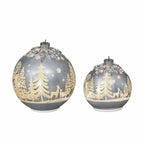 Glass Rotating Balls Assortment- Set of 2 (Silver)