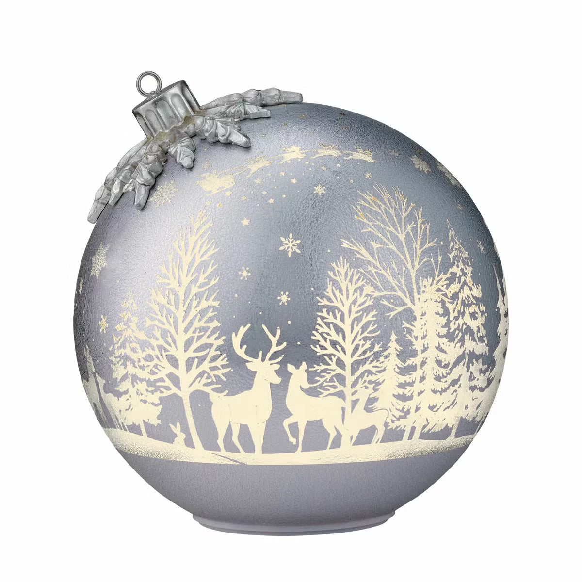 Glass Rotating Balls Assortment- Set of 2 (Silver)