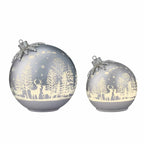 Glass Rotating Balls Assortment- Set of 2 (Silver)
