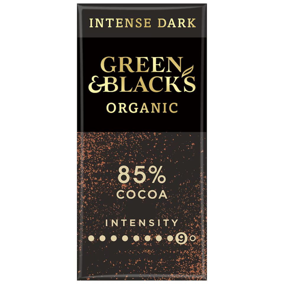 Green & Black's Organic 85% Dark Chocolate Bar 90g (Pack of 1)