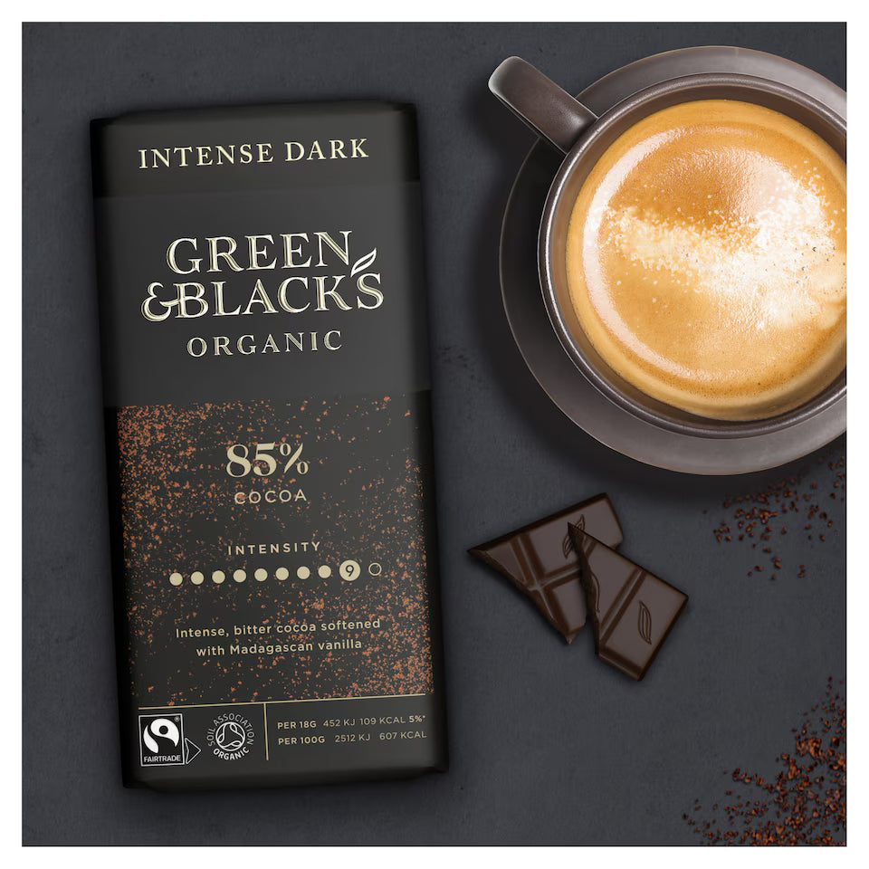 Green & Black's Organic 85% Dark Chocolate Bar 90g (Pack of 1)