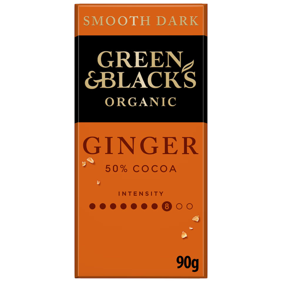 Green & Blacks Organic Ginger Dark Chocolate 90G (Pack of 1)