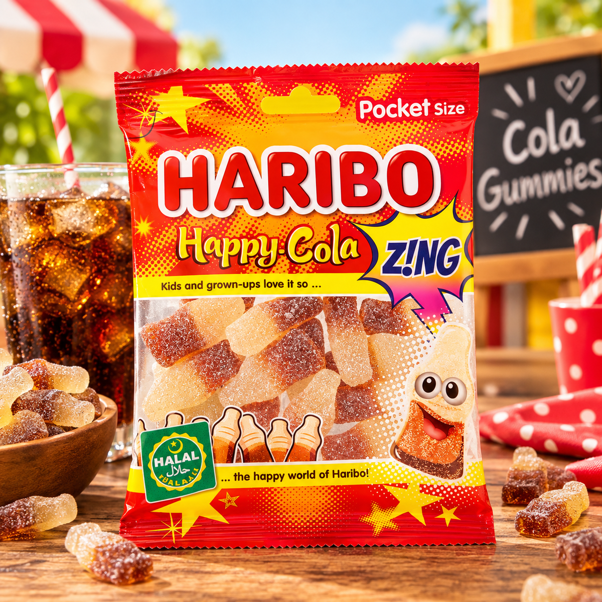 Haribo Halal Happy Cola Zing 100G (Pack of 1)