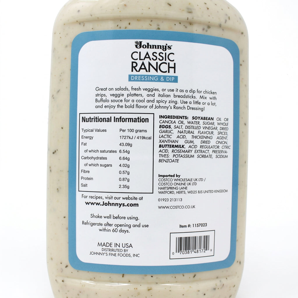 Johnny's Classic Ranch Dressing & Dip, 1.53L