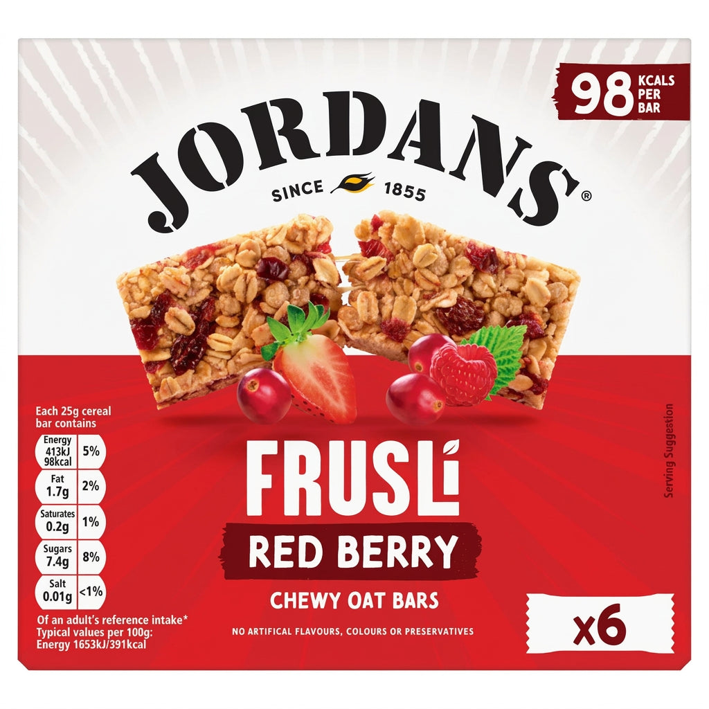 Jordans Frusli Red Berry Cereal Bars 6 x 25g