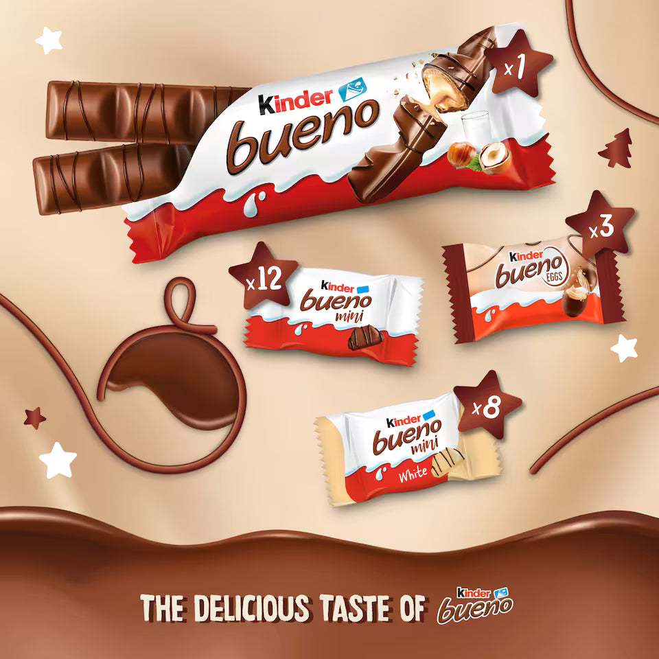 Kinder Bueno Milk and Hazelnuts Chocolate Advent Calendar 181g (Pack of 1)