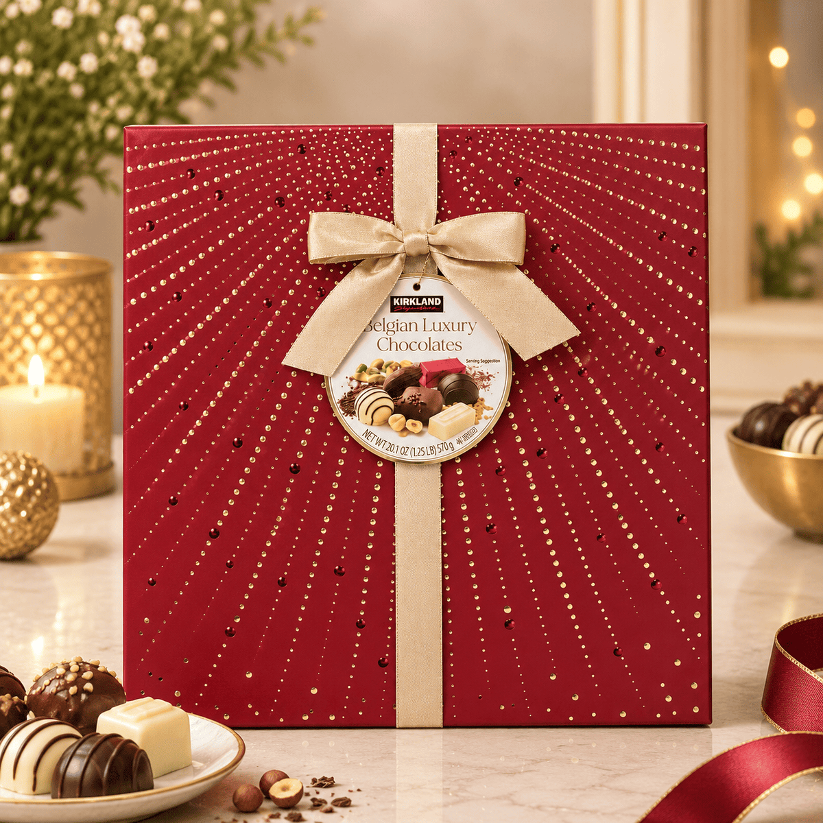 Kirkland Signature Belgian Luxury Chocolates Gift Box (570g) – Available in 3 Colors