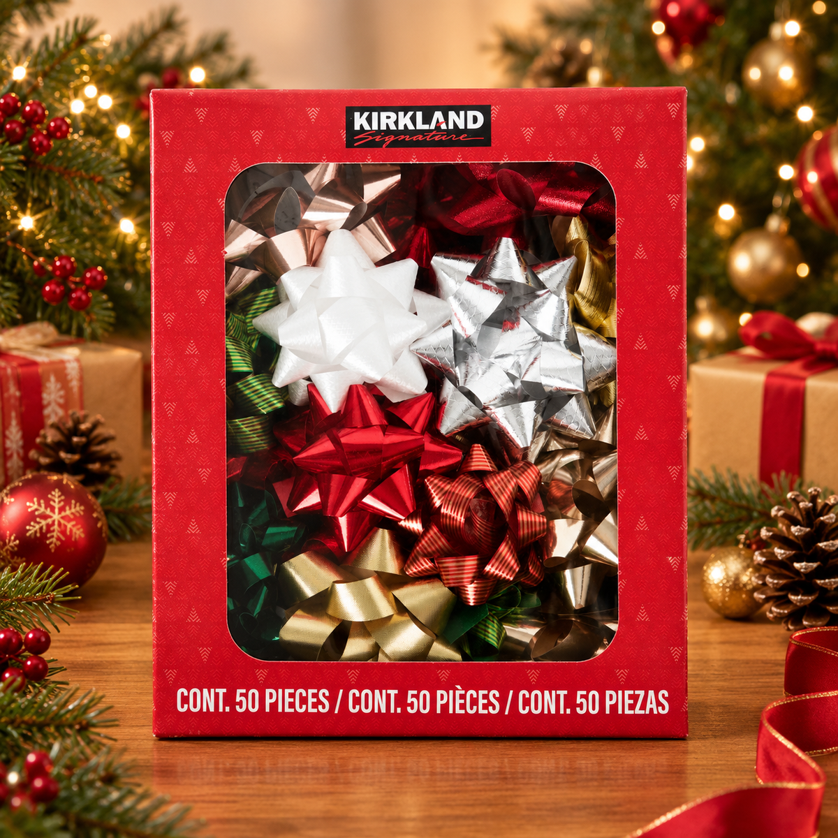 Kirkland Signature Gift Bows Pack of 50 (Red Box)