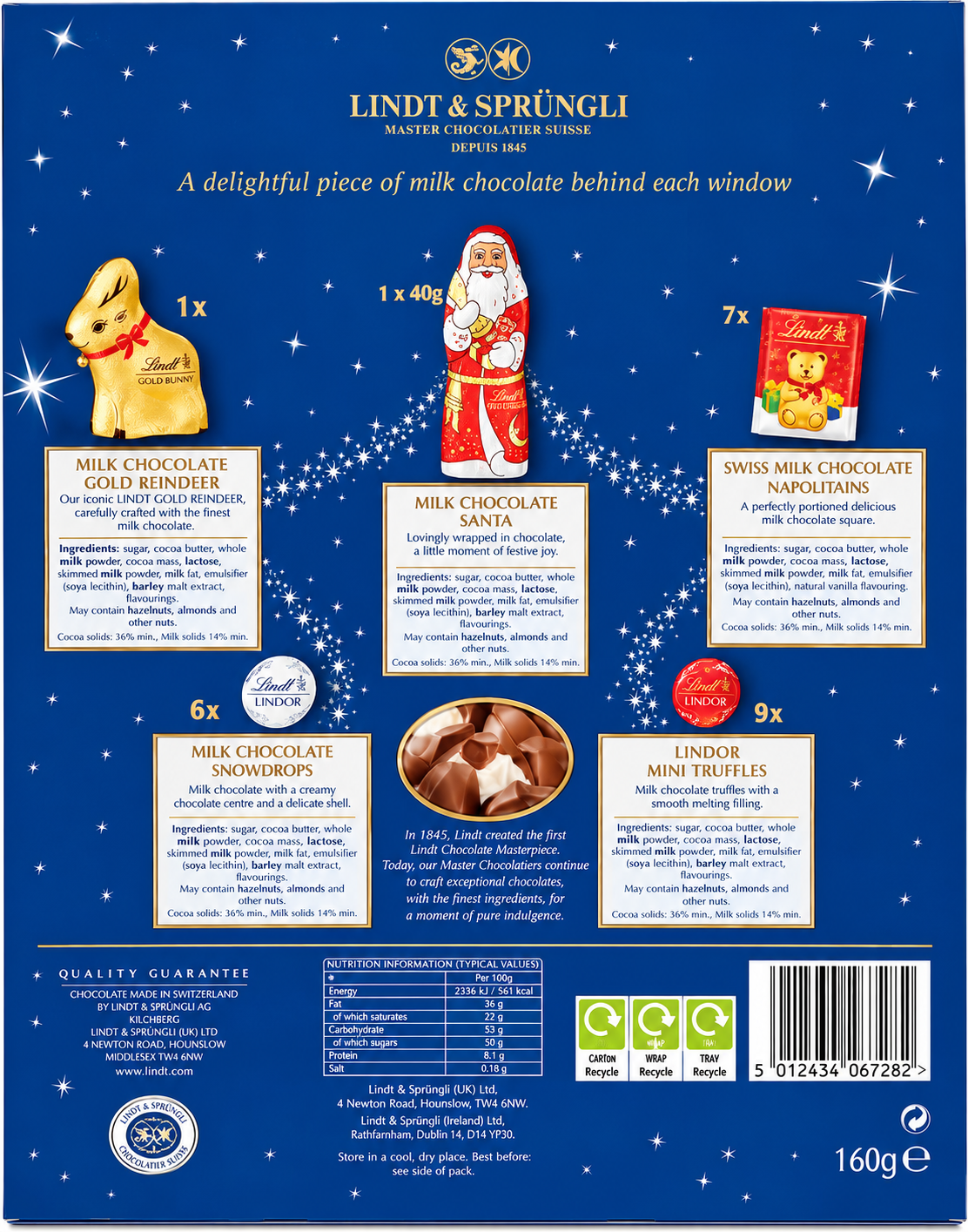 Lindt Advent Calendar 160G (Pack of 1)