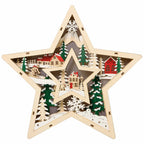 Light Up Wooden Holiday Star Styled Icons-Set Of 2