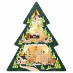 Light Up Wooden Holiday icons Tree & Snowflake-Set Of 2