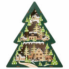 Light Up Wooden Holiday icons Tree & Snowflake-Set Of 2