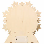 Light Up Wooden Holiday icons Tree & Snowflake-Set Of 2