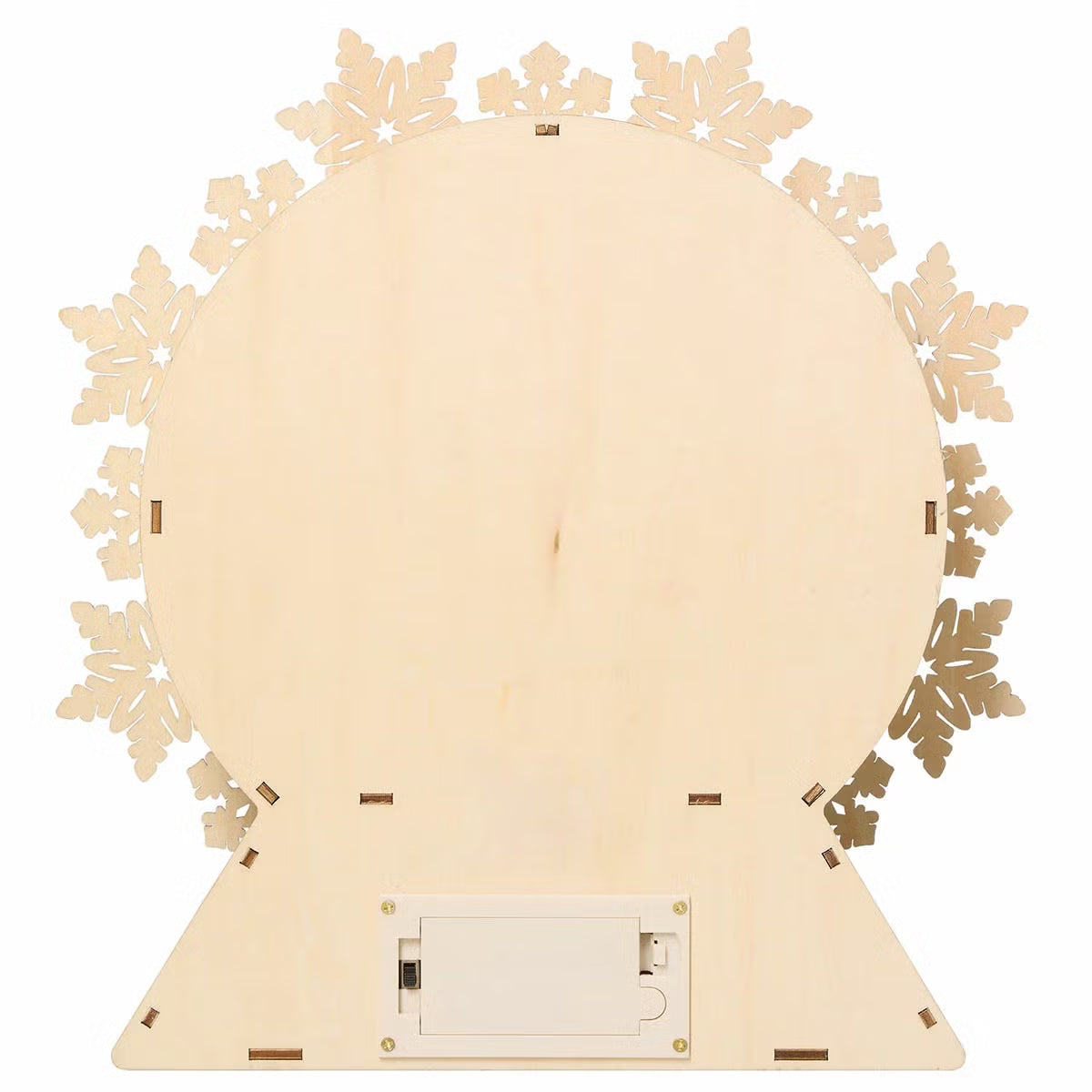 Light Up Wooden Holiday icons Tree & Snowflake-Set Of 2