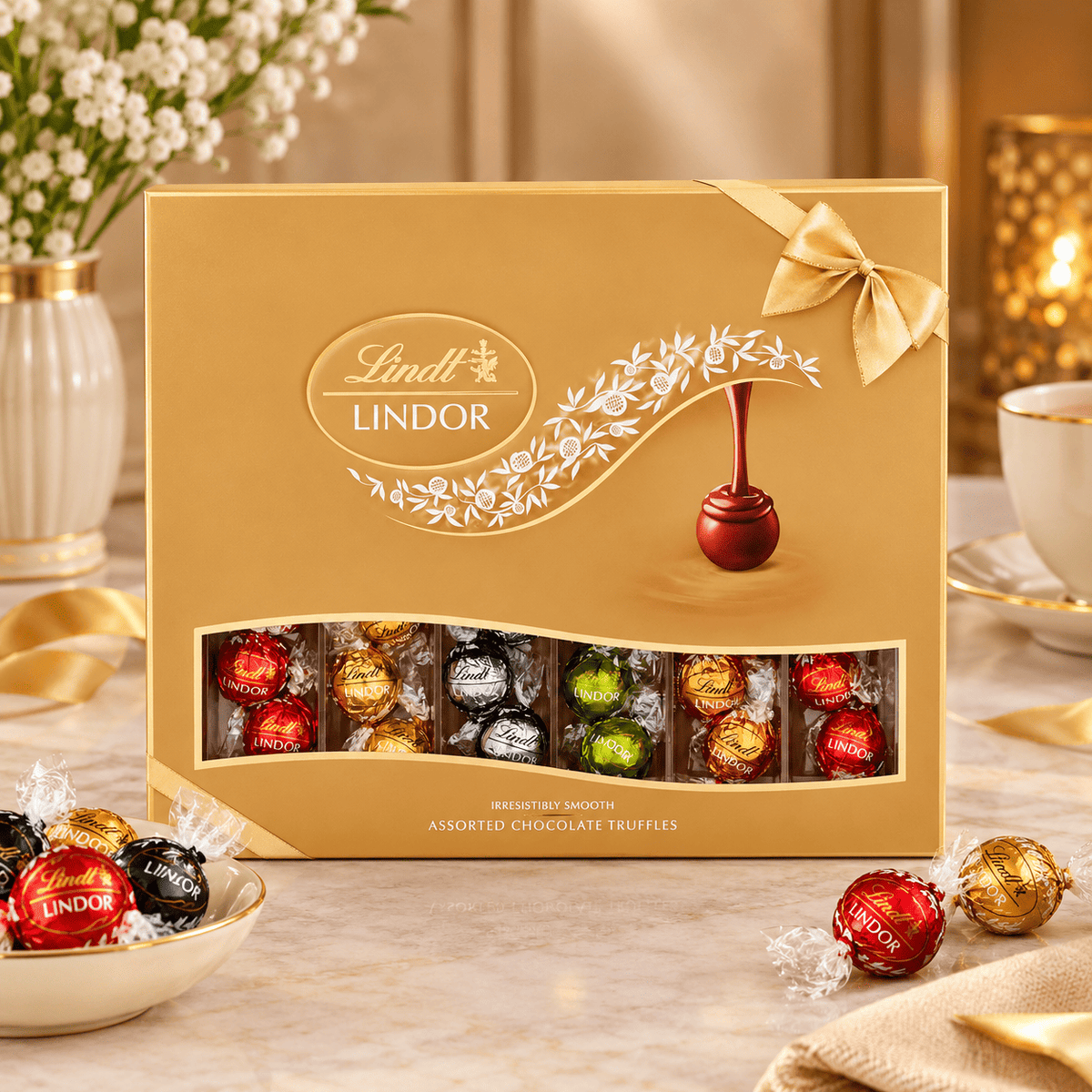 Lindt Lindor Assorted Chocolate Truffles Gift Box 525g (Pack of 1)