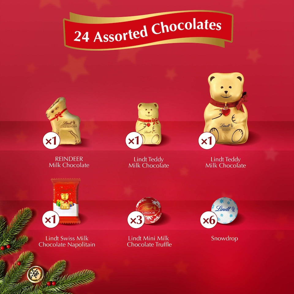 Lindt Teddy AR Chocolate Advent Calendar 250G (Pack of 1)