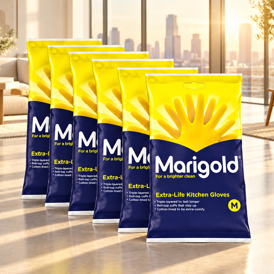 Marigold Extra Life Kitchen Gloves Medium 6 Pack